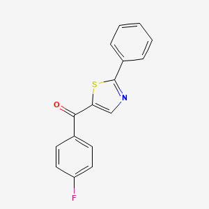 molecular formula C16H10FNOS B2976241 (4-Fluorophenyl)(2-phenyl-1,3-thiazol-5-yl)methanone CAS No. 338779-58-1