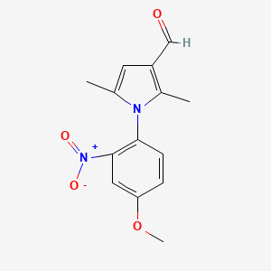 molecular formula C14H14N2O4 B2976257 1-(4-甲氧基-2-硝基苯基)-2,5-二甲基-1H-吡咯-3-甲醛 CAS No. 428503-14-4