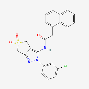 molecular formula C23H18ClN3O3S B2976266 N-(2-(3-chlorophenyl)-5,5-dioxido-4,6-dihydro-2H-thieno[3,4-c]pyrazol-3-yl)-2-(naphthalen-1-yl)acetamide CAS No. 681266-63-7