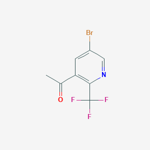 molecular formula C8H5BrF3NO B2976271 1-(5-Bromo-2-(trifluoromethyl)pyridin-3-yl)ethanone CAS No. 1260664-97-8
