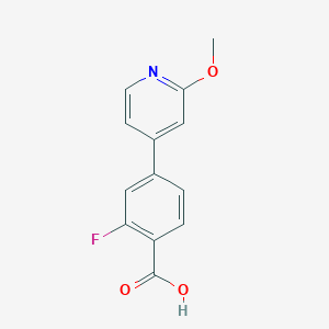molecular formula C13H10FNO3 B2976273 2-Fluoro-4-(2-methoxypyridin-4-yl)benzoic acid CAS No. 1550953-75-7