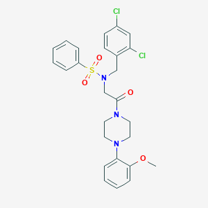 molecular formula C26H27Cl2N3O4S B297628 N-(2,4-dichlorobenzyl)-N-{2-[4-(2-methoxyphenyl)piperazin-1-yl]-2-oxoethyl}benzenesulfonamide 