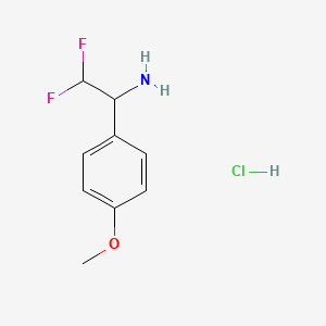 molecular formula C9H12ClF2NO B2976283 2,2-Difluoro-1-(4-methoxyphenyl)ethanamine;hydrochloride CAS No. 2247106-98-3