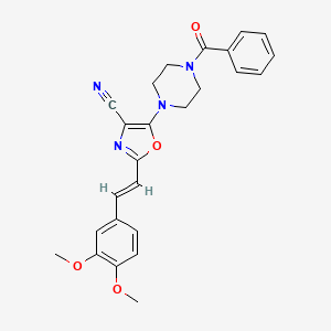 molecular formula C25H24N4O4 B2976293 (E)-5-(4-benzoylpiperazin-1-yl)-2-(3,4-dimethoxystyryl)oxazole-4-carbonitrile CAS No. 941009-49-0
