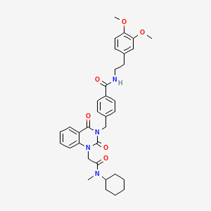molecular formula C35H40N4O6 B2976299 4-[(1-{[cyclohexyl(methyl)carbamoyl]methyl}-2,4-dioxo-1,2,3,4-tetrahydroquinazolin-3-yl)methyl]-N-[2-(3,4-dimethoxyphenyl)ethyl]benzamide CAS No. 899922-88-4