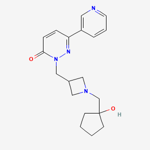 molecular formula C19H24N4O2 B2976300 2-({1-[(1-Hydroxycyclopentyl)methyl]azetidin-3-yl}methyl)-6-(pyridin-3-yl)-2,3-dihydropyridazin-3-one CAS No. 2198884-43-2