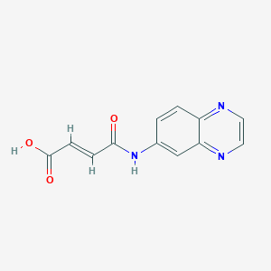 molecular formula C12H9N3O3 B2976302 (E)-4-氧代-4-(6-喹喔啉基氨基)-2-丁烯酸 CAS No. 551931-32-9