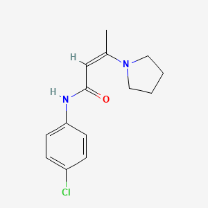 molecular formula C14H17ClN2O B2976305 N-(4-chlorophenyl)-3-(1-pyrrolidinyl)-2-butenamide CAS No. 338420-58-9