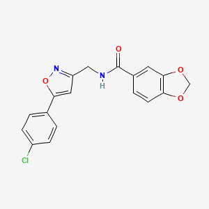 B2976306 N-((5-(4-chlorophenyl)isoxazol-3-yl)methyl)benzo[d][1,3]dioxole-5-carboxamide CAS No. 953179-84-5