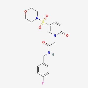 molecular formula C18H20FN3O5S B2976307 N-(4-fluorobenzyl)-2-[5-(morpholin-4-ylsulfonyl)-2-oxopyridin-1(2H)-yl]acetamide CAS No. 1251558-03-8
