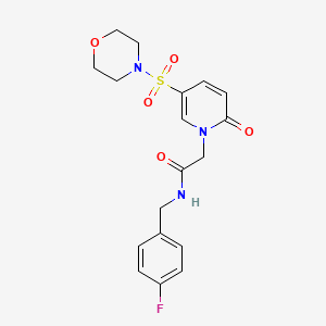 molecular formula C18H20FN3O5S B2976307 N-[(4-fluorophenyl)methyl]-2-[5-(morpholine-4-sulfonyl)-2-oxo-1,2-dihydropyridin-1-yl]acetamide CAS No. 1251558-03-8