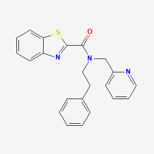 molecular formula C22H19N3OS B2976318 N-phenethyl-N-(pyridin-2-ylmethyl)benzo[d]thiazole-2-carboxamide CAS No. 1286727-19-2