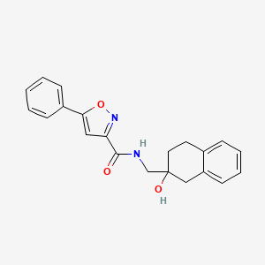 molecular formula C21H20N2O3 B2976320 N-((2-hydroxy-1,2,3,4-tetrahydronaphthalen-2-yl)methyl)-5-phenylisoxazole-3-carboxamide CAS No. 1421443-81-3