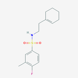 molecular formula C15H20FNO2S B2976321 N-[2-(cyclohexen-1-yl)ethyl]-4-fluoro-3-methylbenzenesulfonamide CAS No. 898644-76-3