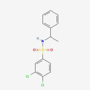 molecular formula C14H13Cl2NO2S B2976332 3,4-dichloro-N-(1-phenylethyl)benzene-1-sulfonamide CAS No. 350046-48-9