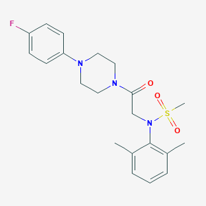 molecular formula C21H26FN3O3S B297634 N-(2,6-dimethylphenyl)-N-{2-[4-(4-fluorophenyl)-1-piperazinyl]-2-oxoethyl}methanesulfonamide 