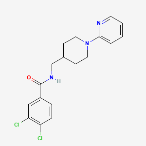 molecular formula C18H19Cl2N3O B2976340 3,4-dichloro-N-((1-(pyridin-2-yl)piperidin-4-yl)methyl)benzamide CAS No. 1234866-16-0