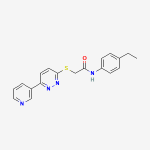 molecular formula C19H18N4OS B2976344 N-(4-ethylphenyl)-2-(6-pyridin-3-ylpyridazin-3-yl)sulfanylacetamide CAS No. 872701-63-8