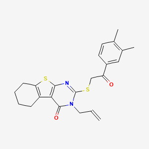 2-[2-(3,4-Dimethylphenyl)-2-oxoethyl]sulfanyl-3-prop-2-enyl-5,6,7,8-tetrahydro-[1]benzothiolo[2,3-d]pyrimidin-4-one