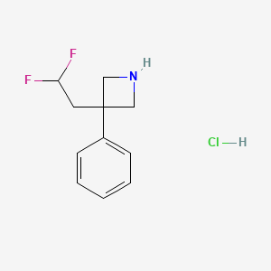 molecular formula C11H14ClF2N B2976361 3-(2,2-Difluoroethyl)-3-phenylazetidine hydrochloride CAS No. 1909309-11-0