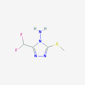 molecular formula C4H6F2N4S B2976363 3-(二氟甲基)-5-(甲硫基)-4H-1,2,4-三唑-4-胺 CAS No. 869942-09-6
