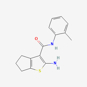 molecular formula C15H16N2OS B2976368 2-amino-N-(2-methylphenyl)-5,6-dihydro-4H-cyclopenta[b]thiophene-3-carboxamide CAS No. 126718-66-9