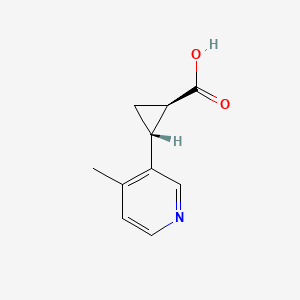 molecular formula C10H11NO2 B2976370 (1R,2R)-2-(4-Methylpyridin-3-yl)cyclopropane-1-carboxylic acid CAS No. 2227858-22-0