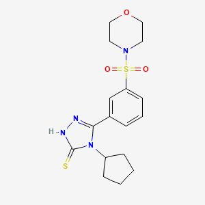 molecular formula C17H22N4O3S2 B2976376 4-cyclopentyl-5-[3-(morpholine-4-sulfonyl)phenyl]-4H-1,2,4-triazole-3-thiol CAS No. 522606-45-7