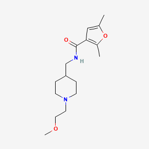 molecular formula C16H26N2O3 B2976380 N-((1-(2-methoxyethyl)piperidin-4-yl)methyl)-2,5-dimethylfuran-3-carboxamide CAS No. 1209743-26-9
