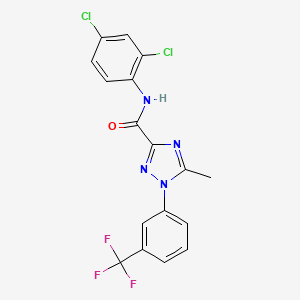 molecular formula C17H11Cl2F3N4O B2976382 N-(2,4-dichlorophenyl)-5-methyl-1-[3-(trifluoromethyl)phenyl]-1H-1,2,4-triazole-3-carboxamide CAS No. 321431-36-1