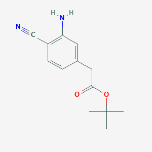 molecular formula C13H16N2O2 B2976383 Tert-butyl 2-(3-amino-4-cyanophenyl)acetate CAS No. 2248343-85-1