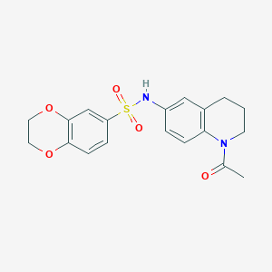 molecular formula C19H20N2O5S B2976388 N-(1-乙酰基-1,2,3,4-四氢喹啉-6-基)-2,3-二氢-1,4-苯并二噁烷-6-磺酰胺 CAS No. 946368-37-2