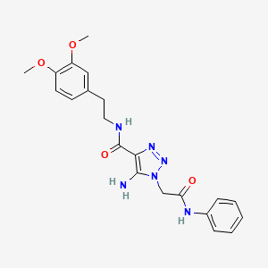 molecular formula C21H24N6O4 B2976392 5-amino-1-(2-anilino-2-oxoethyl)-N-[2-(3,4-dimethoxyphenyl)ethyl]-1H-1,2,3-triazole-4-carboxamide CAS No. 901017-83-2