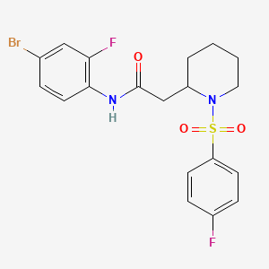 molecular formula C19H19BrF2N2O3S B2976399 N-(4-bromo-2-fluorophenyl)-2-(1-((4-fluorophenyl)sulfonyl)piperidin-2-yl)acetamide CAS No. 1021118-84-2