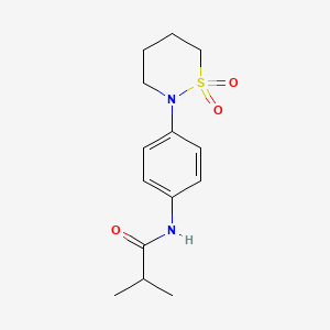 molecular formula C14H20N2O3S B2976401 N-[4-(1,1-二氧噻嗪-2-基)苯基]-2-甲基丙酰胺 CAS No. 899976-18-2