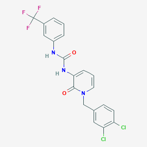 molecular formula C20H14Cl2F3N3O2 B2976410 1-[1-[(3,4-Dichlorophenyl)methyl]-2-oxopyridin-3-yl]-3-[3-(trifluoromethyl)phenyl]urea CAS No. 338755-47-8