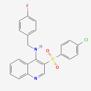 molecular formula C22H16ClFN2O2S B2976426 3-((4-chlorophenyl)sulfonyl)-N-(4-fluorobenzyl)quinolin-4-amine CAS No. 895642-22-5
