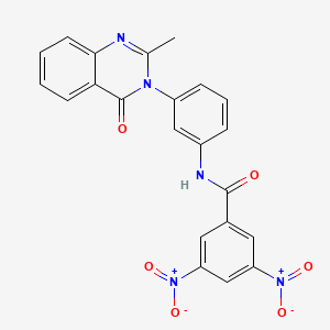 molecular formula C22H15N5O6 B2976435 N-(3-(2-methyl-4-oxoquinazolin-3(4H)-yl)phenyl)-3,5-dinitrobenzamide CAS No. 898455-40-8
