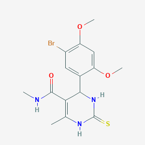 4-(5-bromo-2,4-dimethoxyphenyl)-N,6-dimethyl-2-thioxo-1,2,3,4-tetrahydropyrimidine-5-carboxamide
