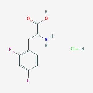 molecular formula C9H10ClF2NO2 B2976453 2-Amino-3-(2,4-difluorophenyl)propanoic acid;hydrochloride CAS No. 2460750-57-4