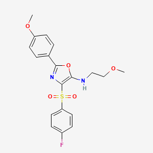 4-((4-fluorophenyl)sulfonyl)-N-(2-methoxyethyl)-2-(4-methoxyphenyl)oxazol-5-amine