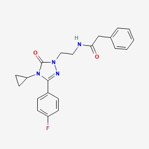 N-(2-(4-cyclopropyl-3-(4-fluorophenyl)-5-oxo-4,5-dihydro-1H-1,2,4-triazol-1-yl)ethyl)-2-phenylacetamide