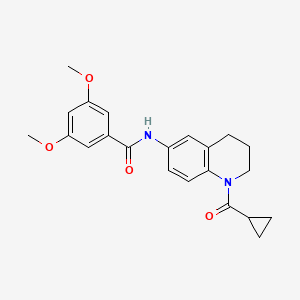 molecular formula C22H24N2O4 B2976460 N-[1-(cyclopropanecarbonyl)-3,4-dihydro-2H-quinolin-6-yl]-3,5-dimethoxybenzamide CAS No. 1005298-18-9