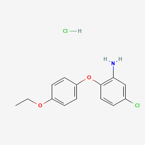 molecular formula C14H15Cl2NO2 B2976466 5-Chloro-2-(4-ethoxyphenoxy)aniline hydrochloride CAS No. 1052533-42-2