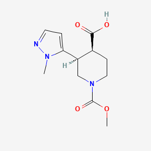 (3S,4S)-1-Methoxycarbonyl-3-(2-methylpyrazol-3-yl)piperidine-4-carboxylic acid