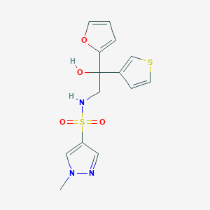 N-(2-(furan-2-yl)-2-hydroxy-2-(thiophen-3-yl)ethyl)-1-methyl-1H-pyrazole-4-sulfonamide