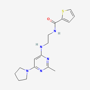 N-(2-((2-methyl-6-(pyrrolidin-1-yl)pyrimidin-4-yl)amino)ethyl)thiophene-2-carboxamide