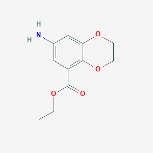 molecular formula C11H13NO4 B2976485 Ethyl 7-amino-2,3-dihydro-1,4-benzodioxine-5-carboxylate CAS No. 2248278-10-4