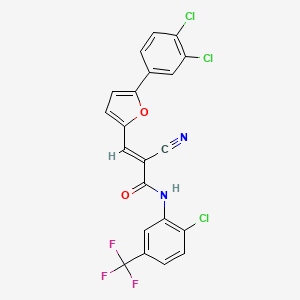 (E)-N-[2-chloro-5-(trifluoromethyl)phenyl]-2-cyano-3-[5-(3,4-dichlorophenyl)furan-2-yl]prop-2-enamide