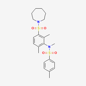 molecular formula C22H30N2O4S2 B2976488 N-(3-(氮杂庚烷-1-基磺酰)-2,6-二甲基苯基)-N,4-二甲基苯磺酰胺 CAS No. 510737-70-9